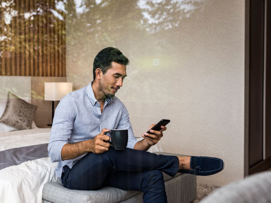 Man doing online shopping from phone