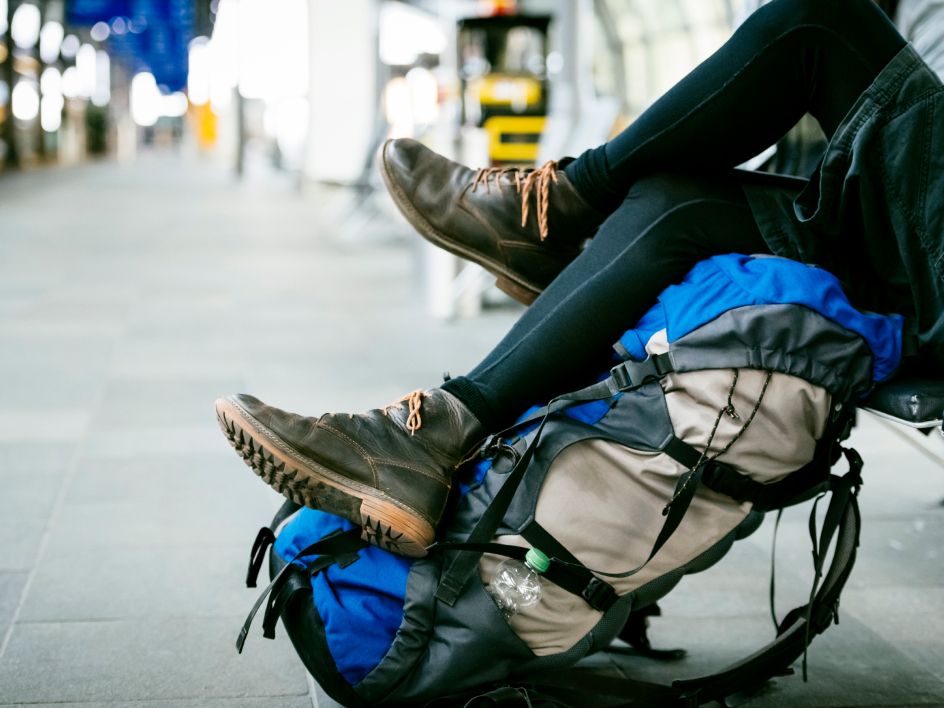 man with backpack