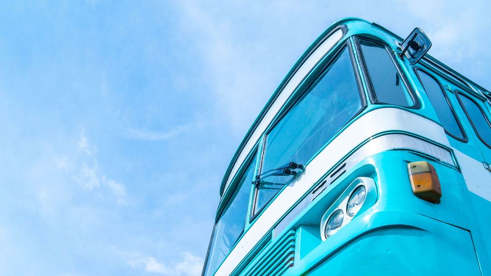 Turquoise bus