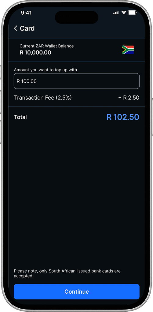 Amount screen