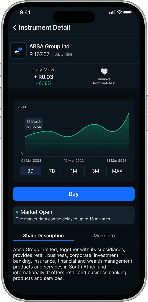 Buy screen